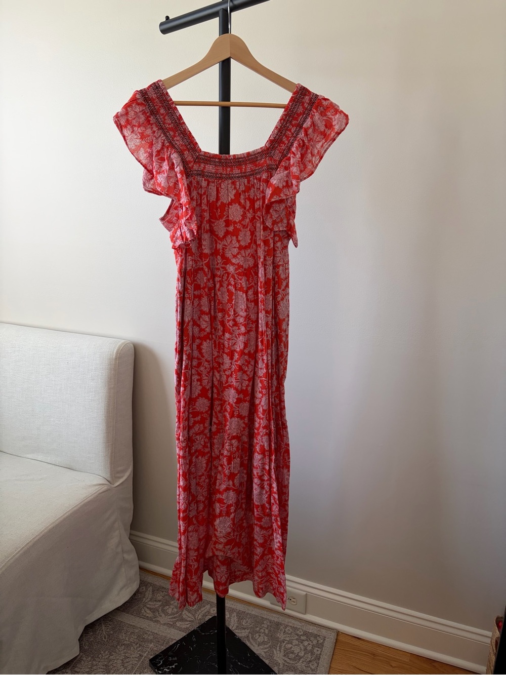 Free People Red Floral Maxi Dress